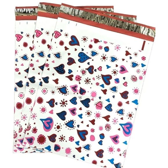 Heart Flower Patterned Shipping Plastic Poly Seller Love Cute Boho Y2k Wrap Ship - Picture 4 of 4